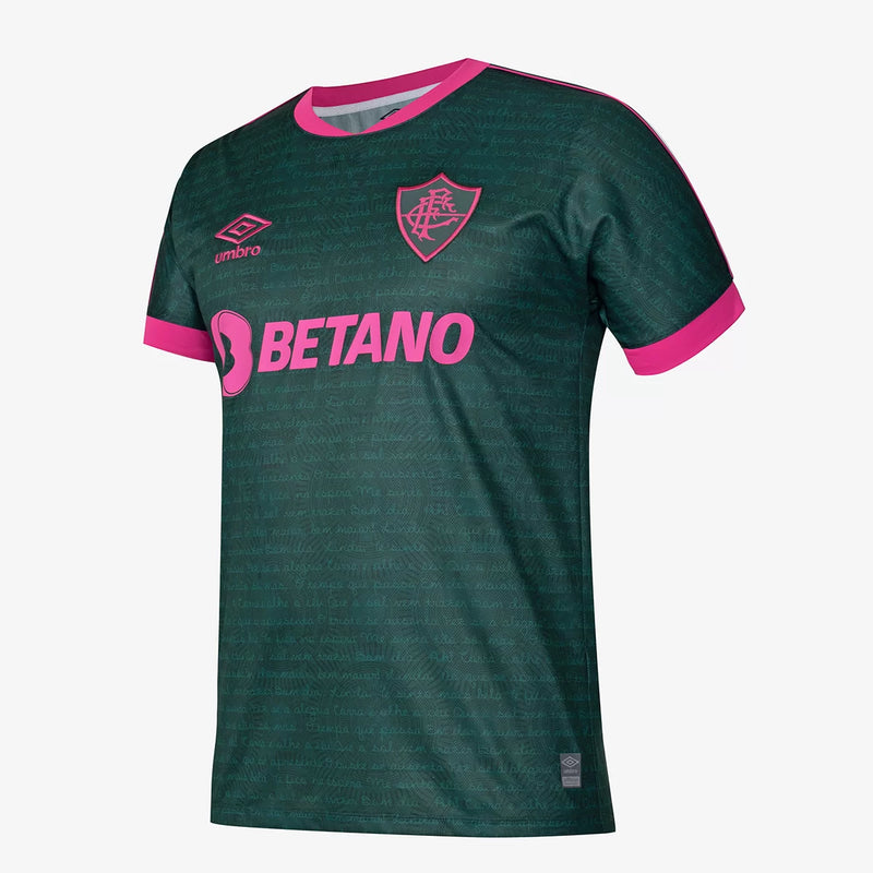 Camisa Fluminense lll 23/24 - Umbro Verde e Rosa Torcedor Masculina - Lançamento