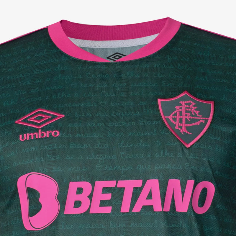 Camisa Fluminense lll 23/24 - Umbro Verde e Rosa Torcedor Masculina - Lançamento